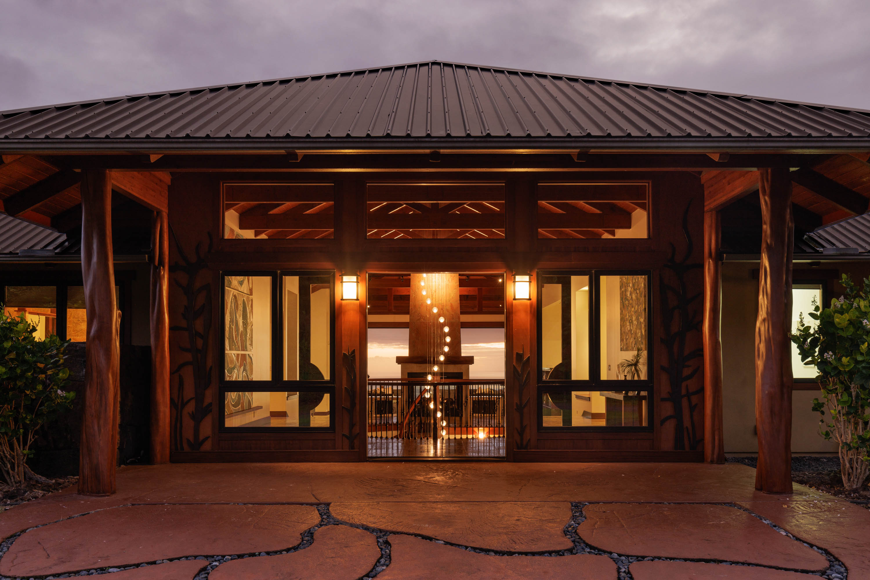 Step into luxury through this grand resort-style entrance, where peace and tranquility await.