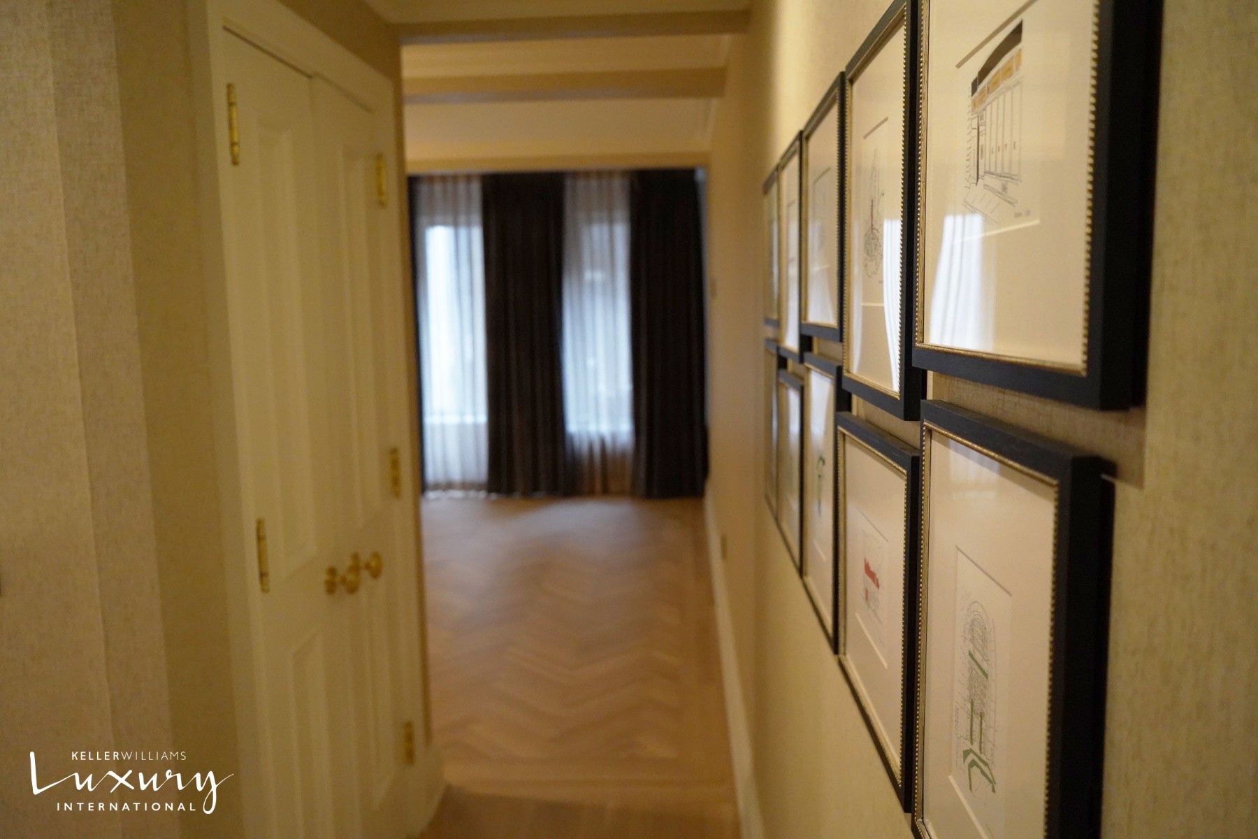 a view of hallway with stairs