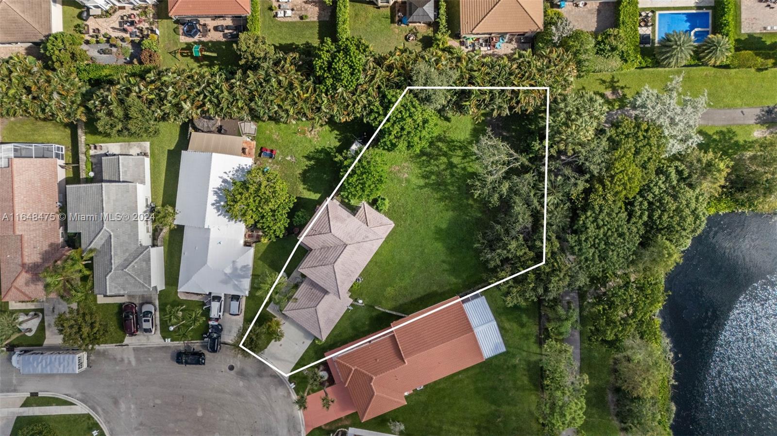 an aerial view of a house