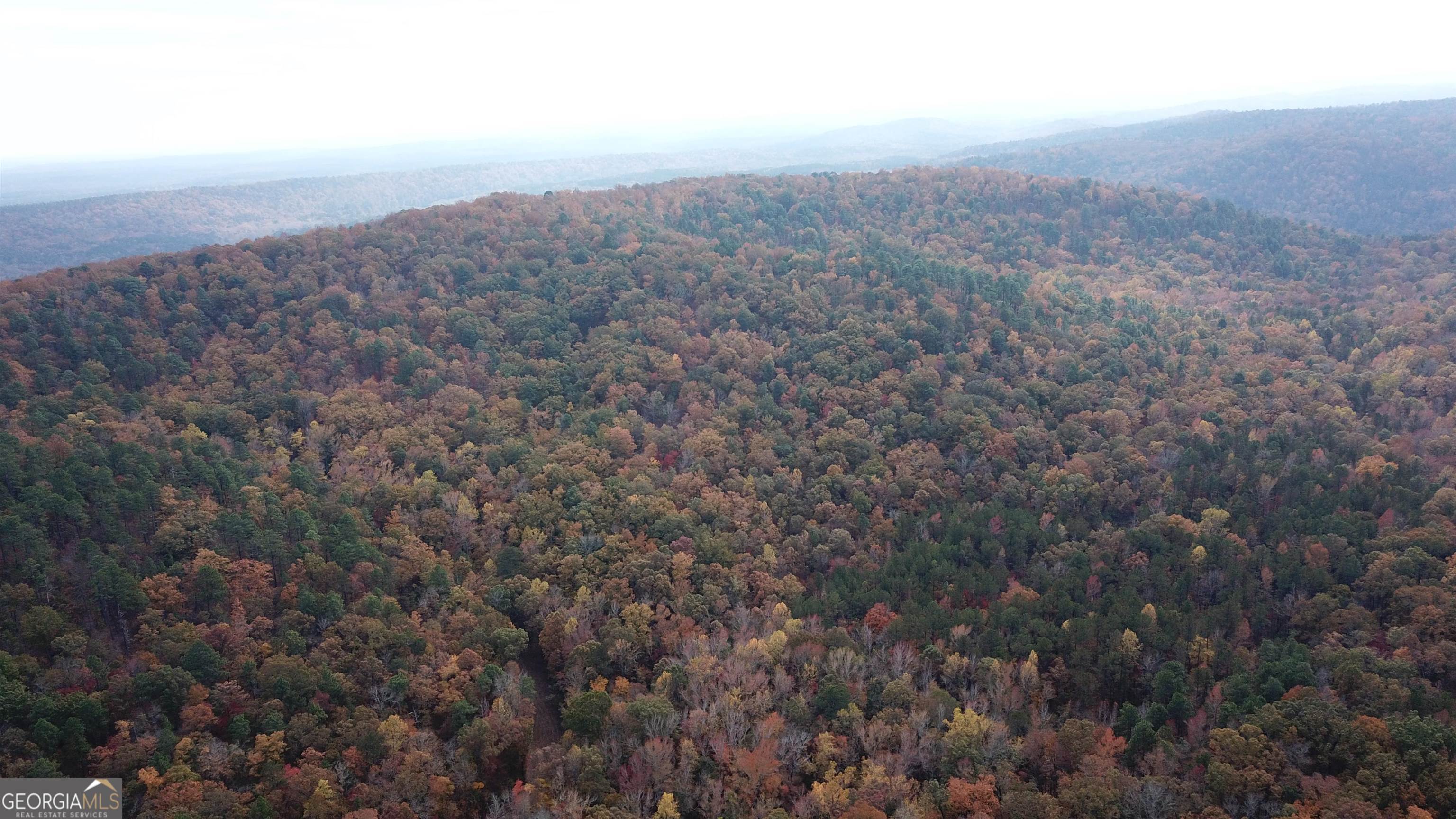 an aerial view of house with yard and mountain view in back