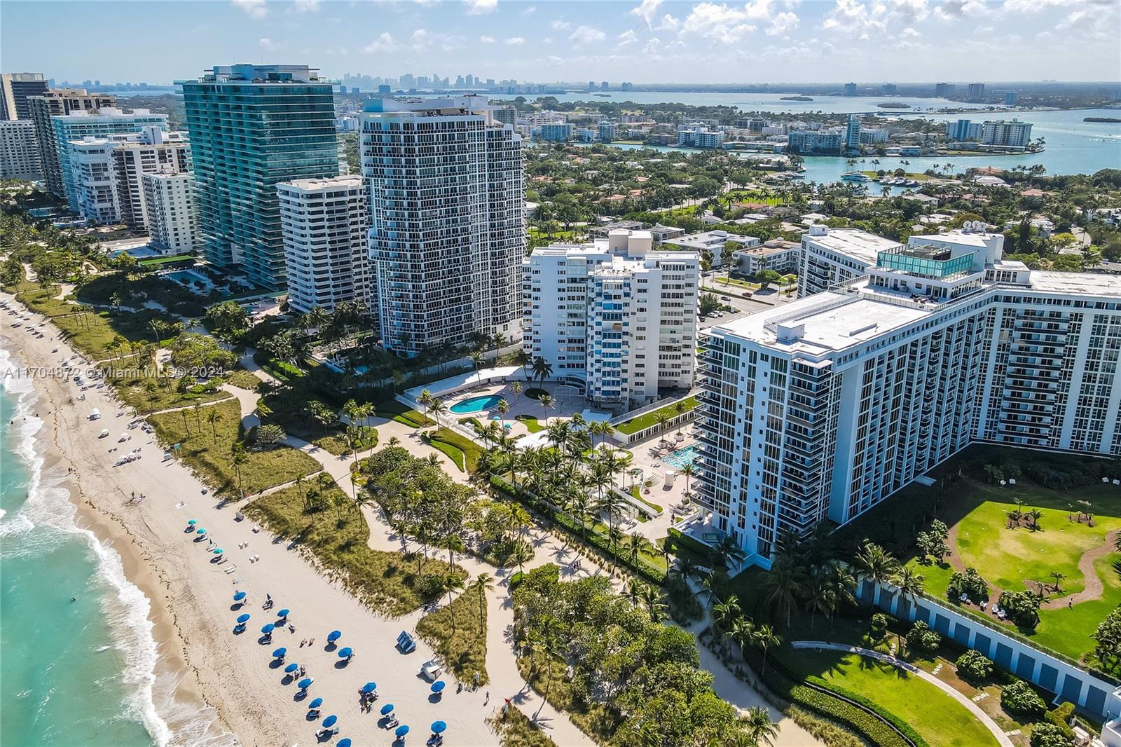 a view of a city with tall buildings