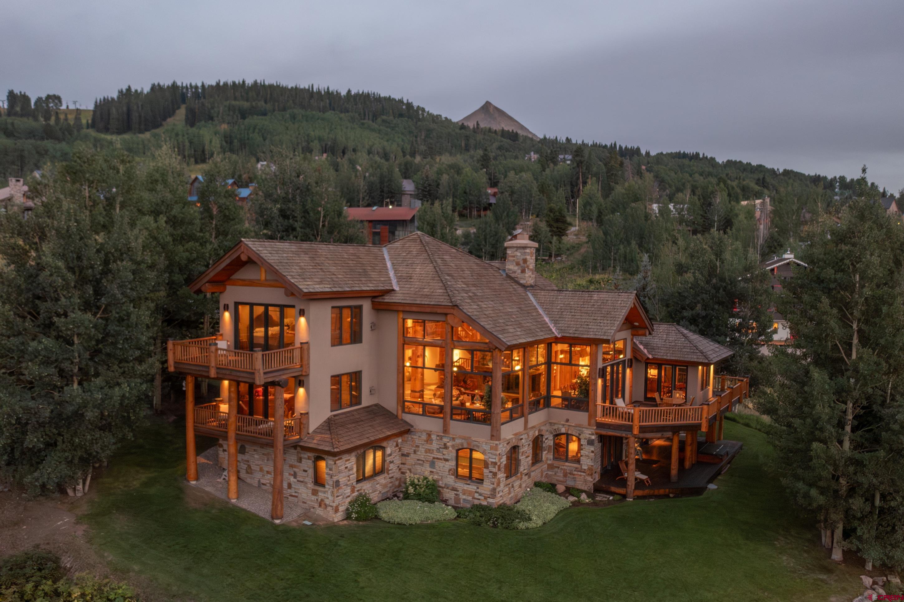 an aerial view of a house