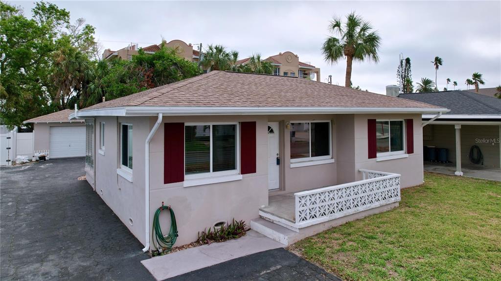 Home with detached garage.