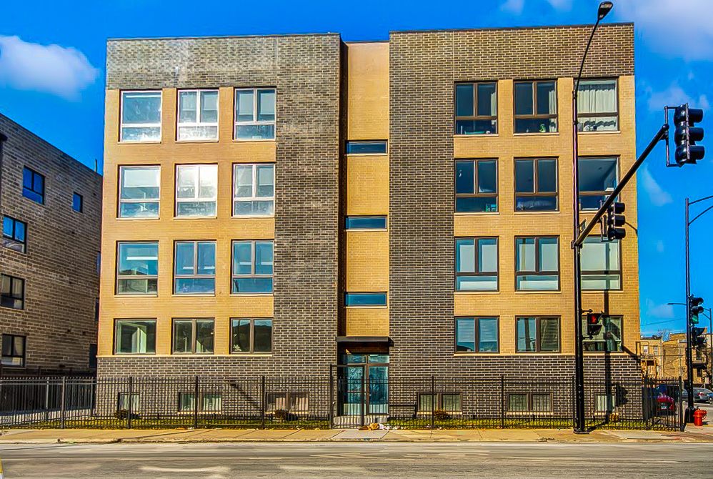 a front view of a building