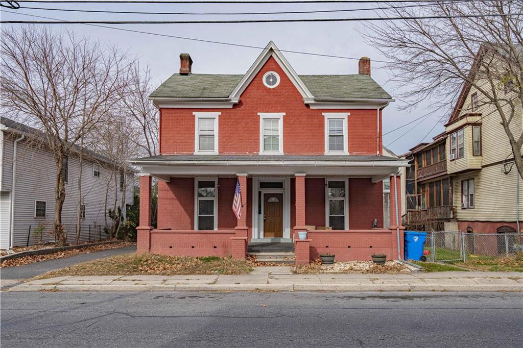 a front view of a house