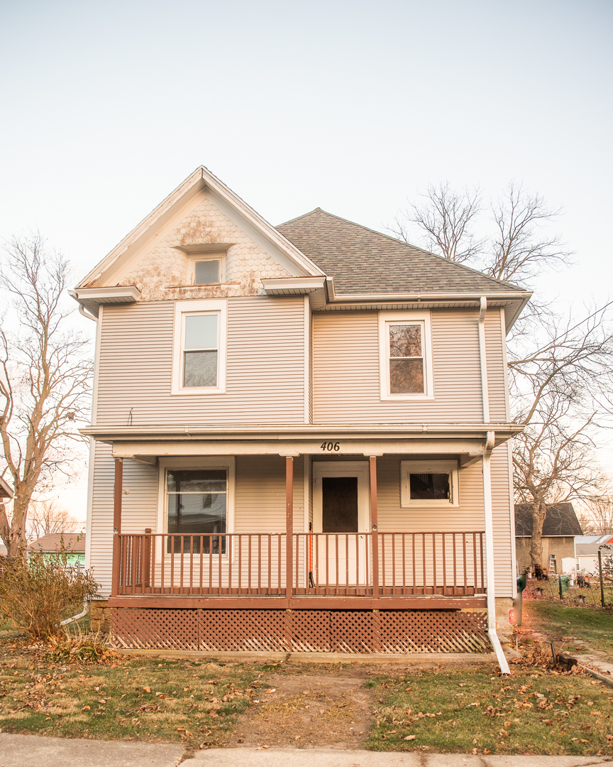 a front view of a house