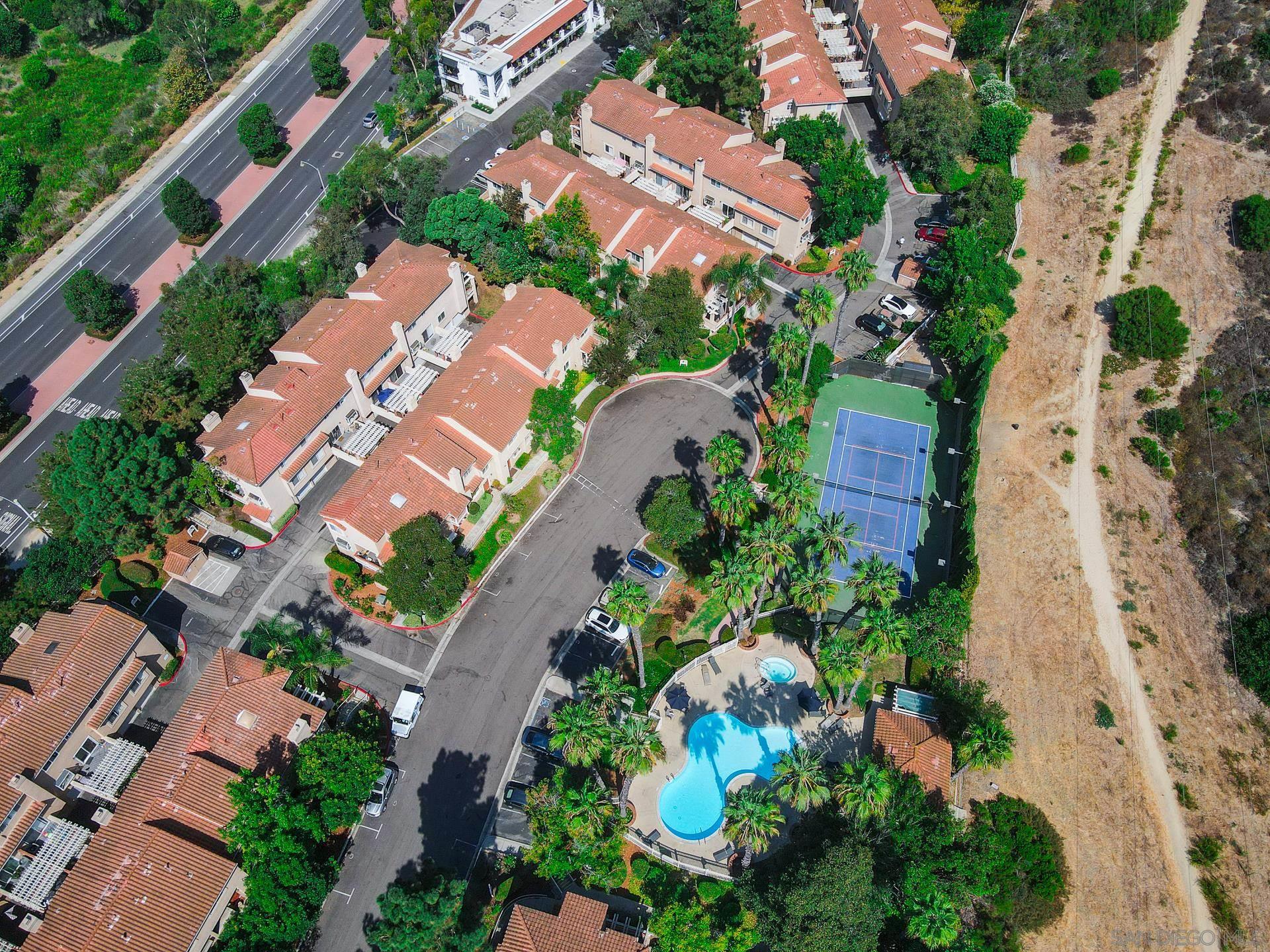 an aerial view of a house