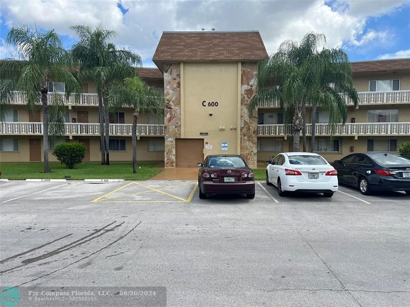 a car parked in front of a building