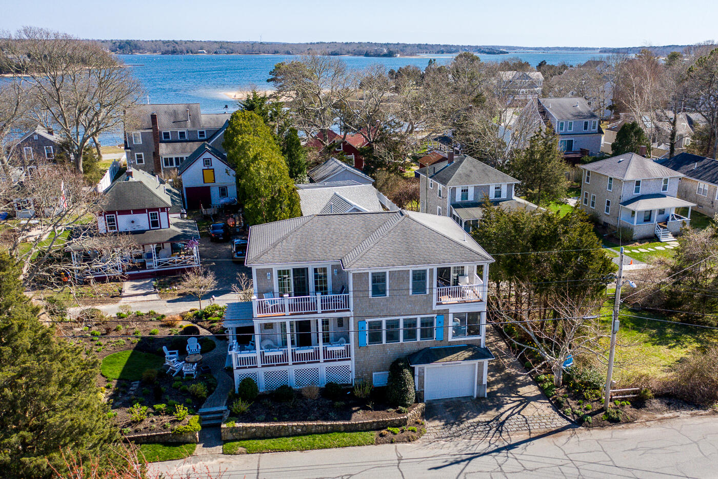 a aerial view of multiple houses