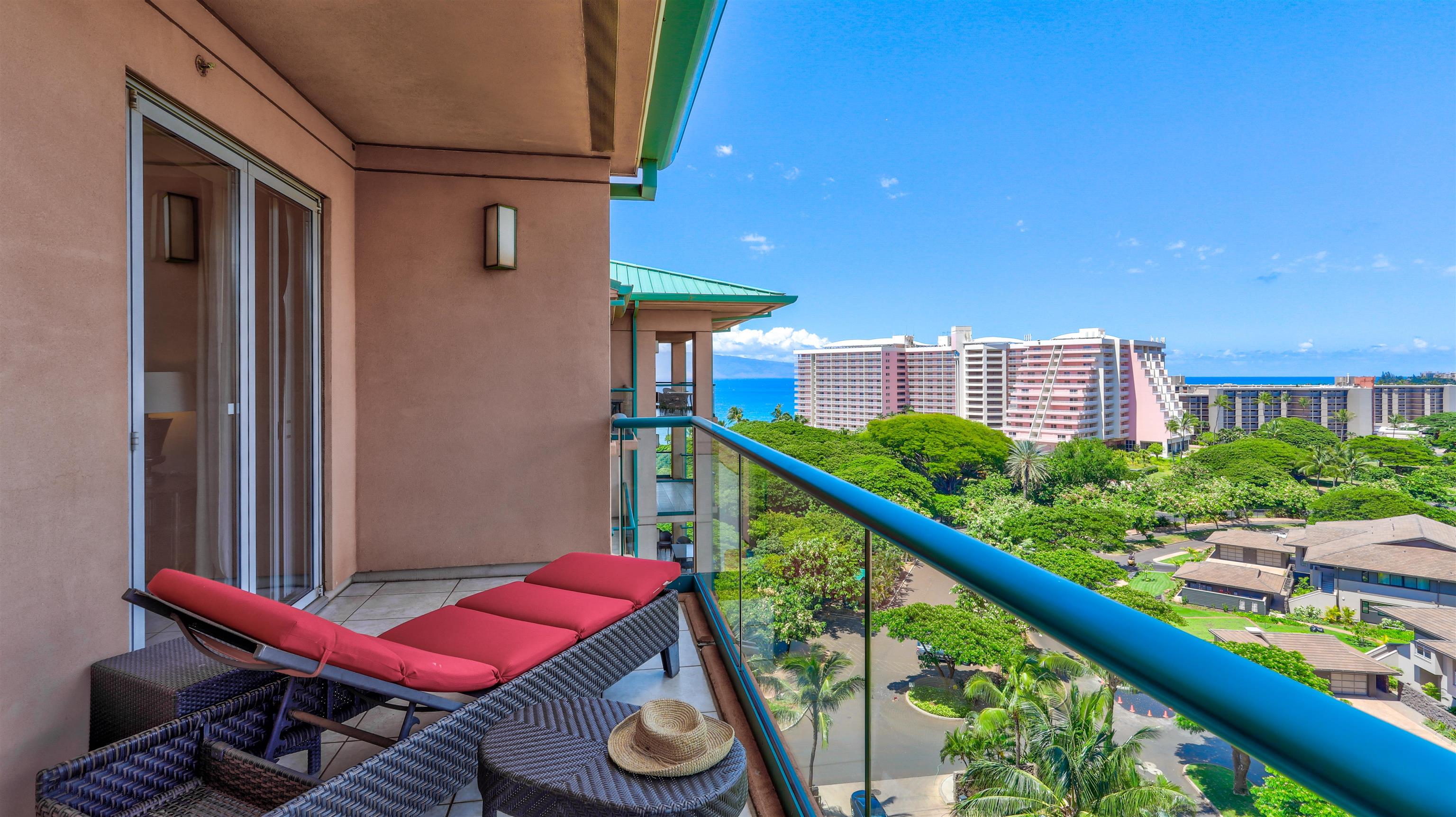 a balcony with an outdoor space