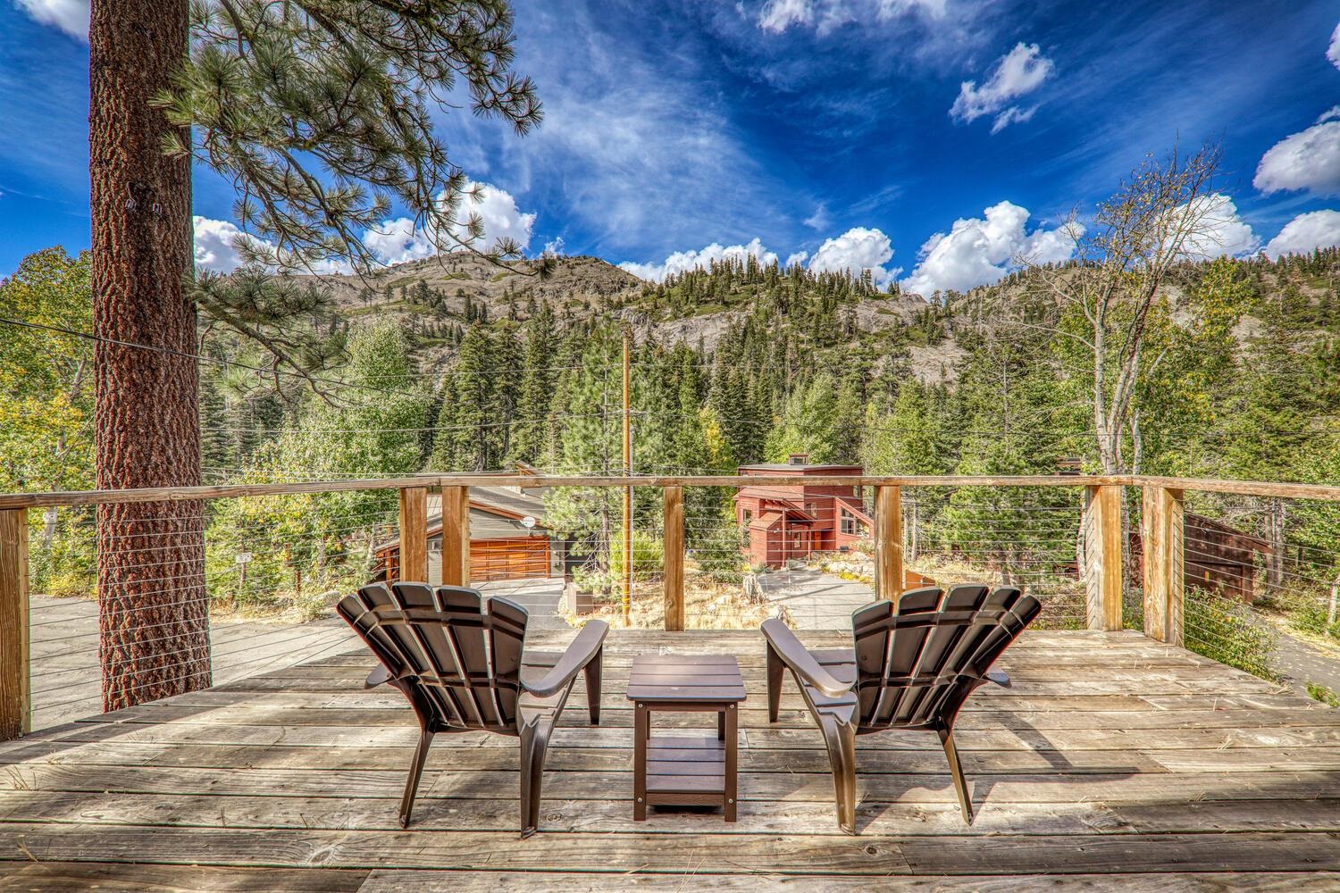 a view of a chairs and table in the patio