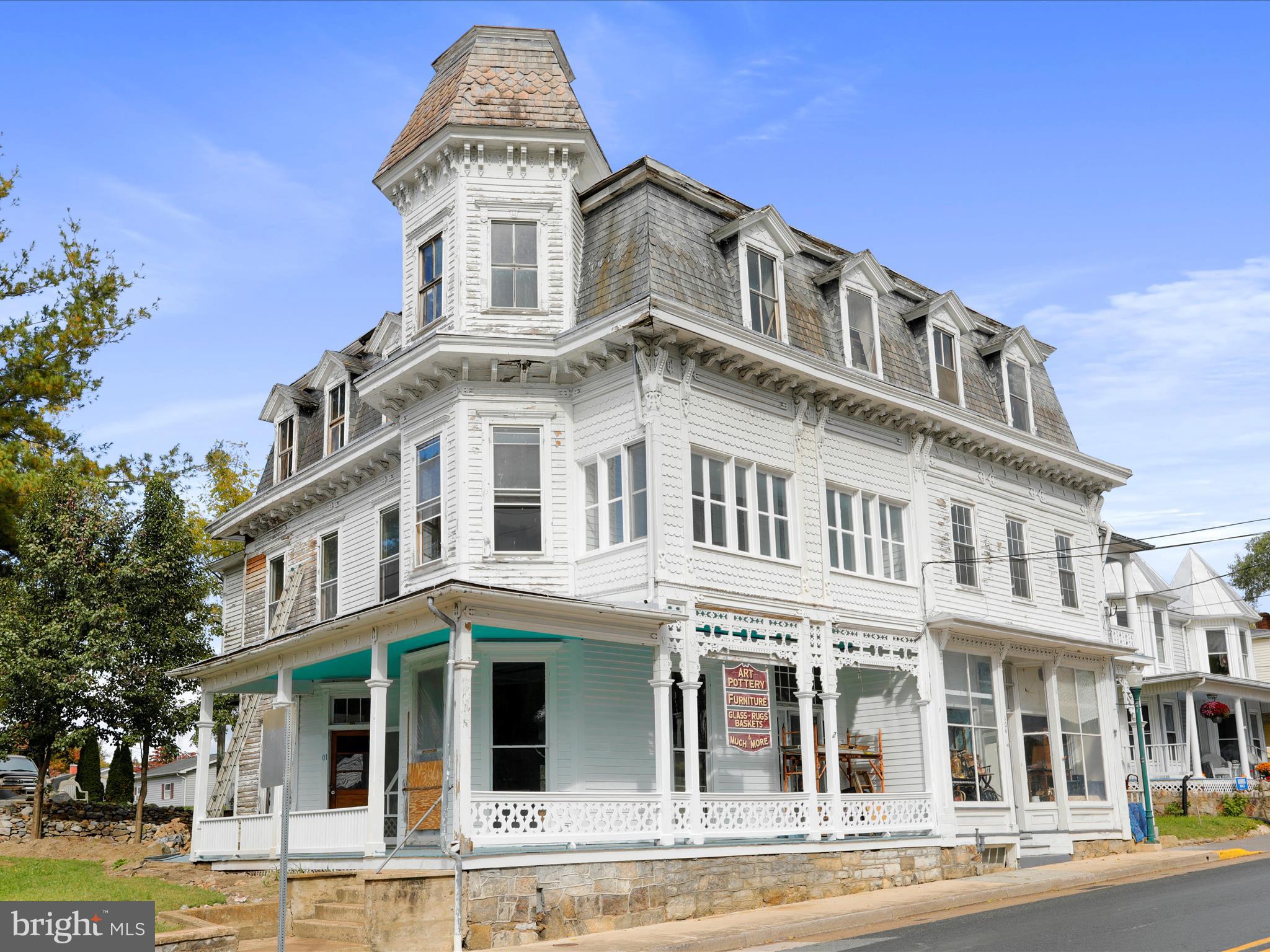 a front view of a building