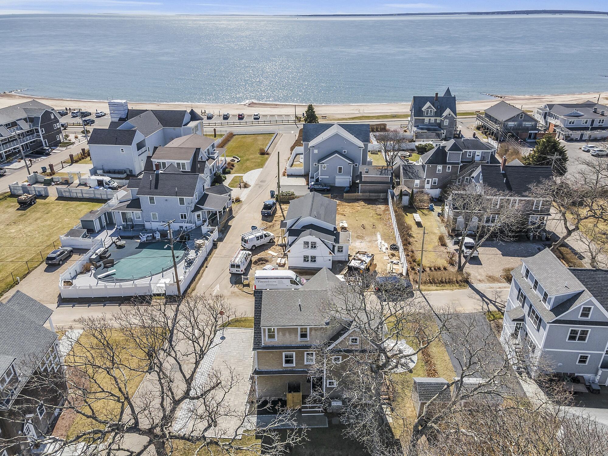 an aerial view of multiple house