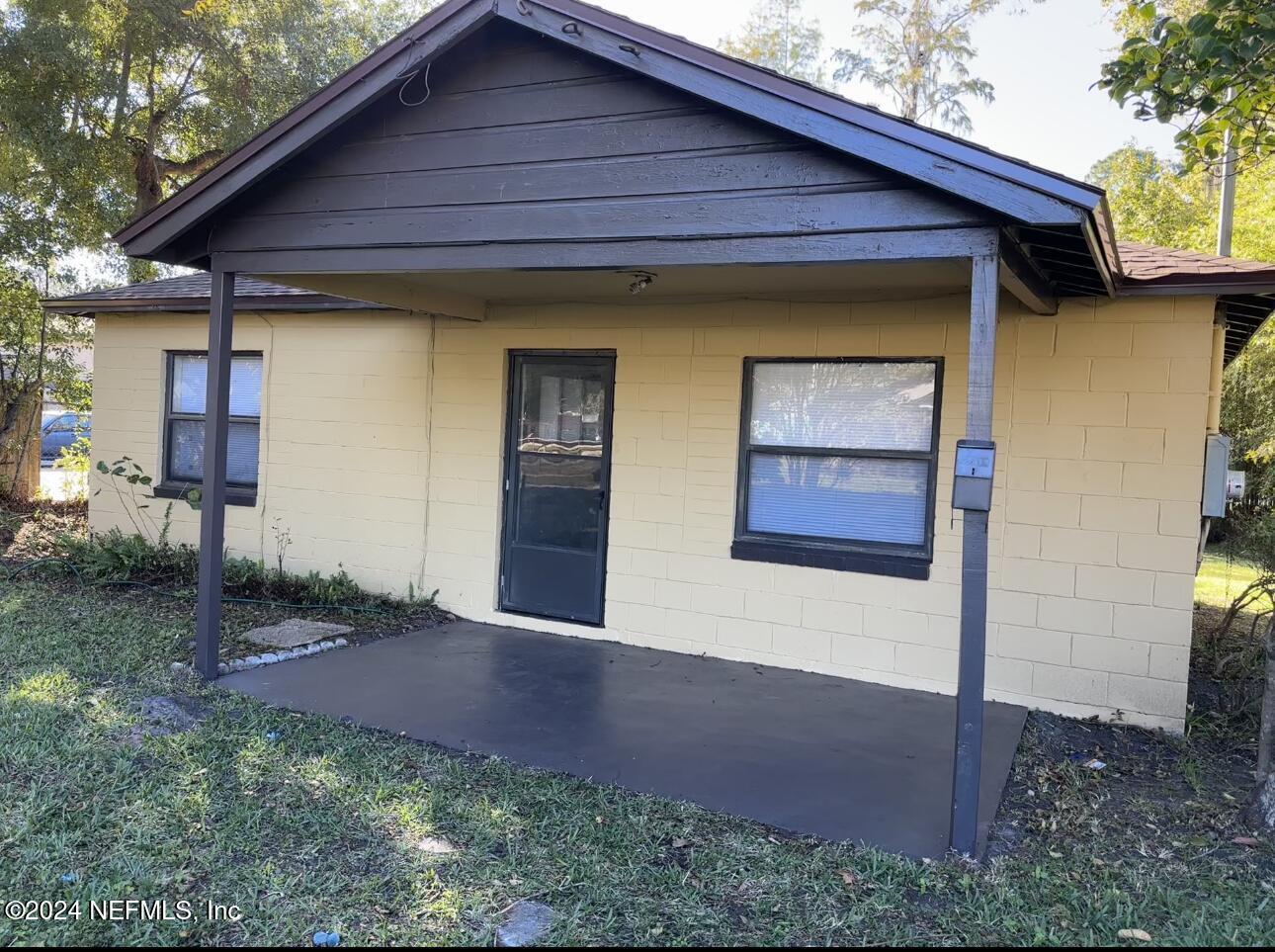 a front view of a house