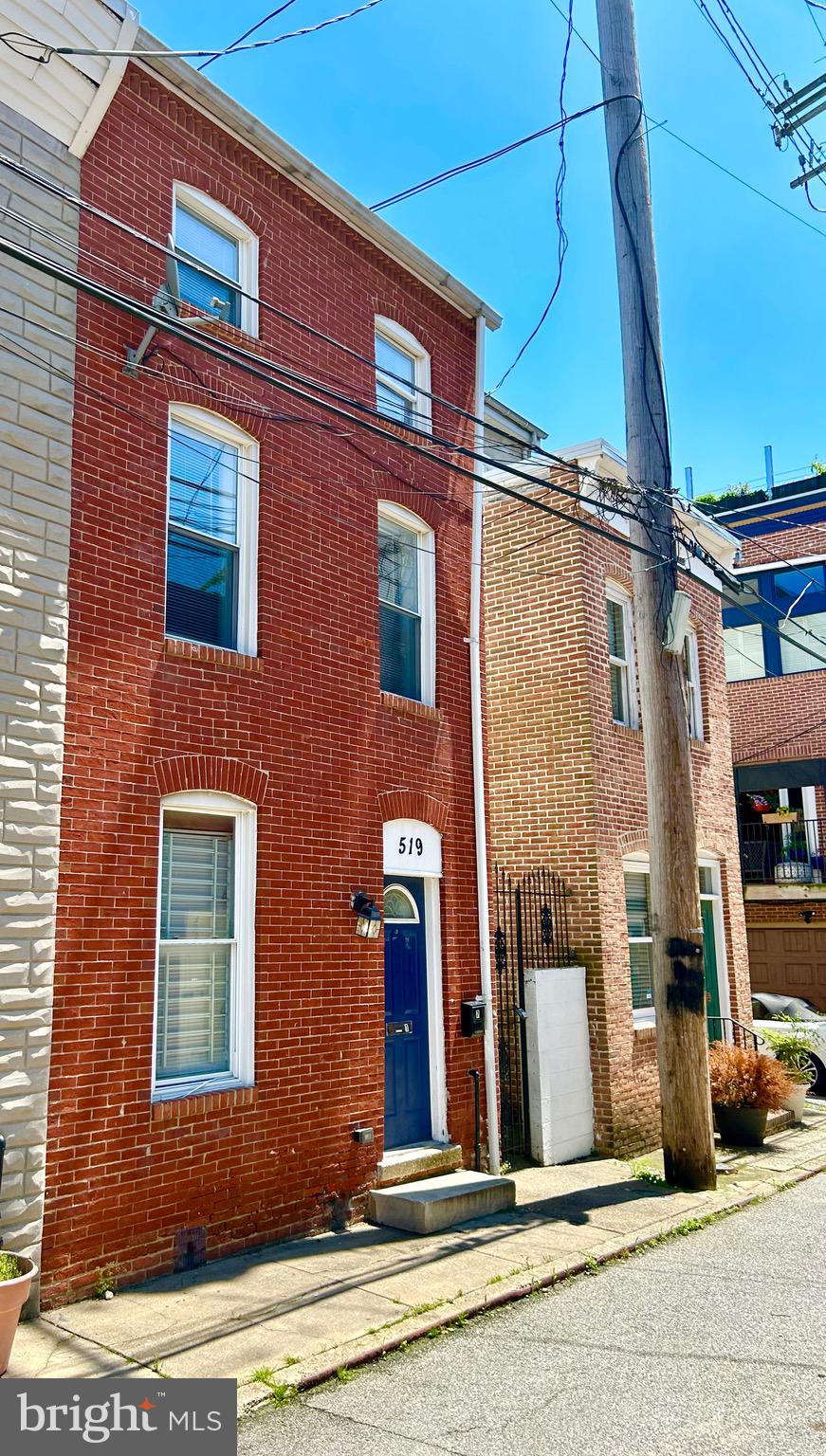 front view of a brick house