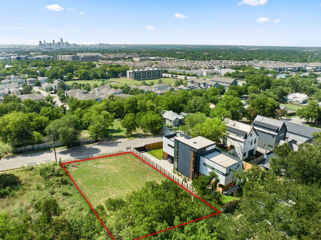 Lot offers views of Austin skyline from a rooftop patio.