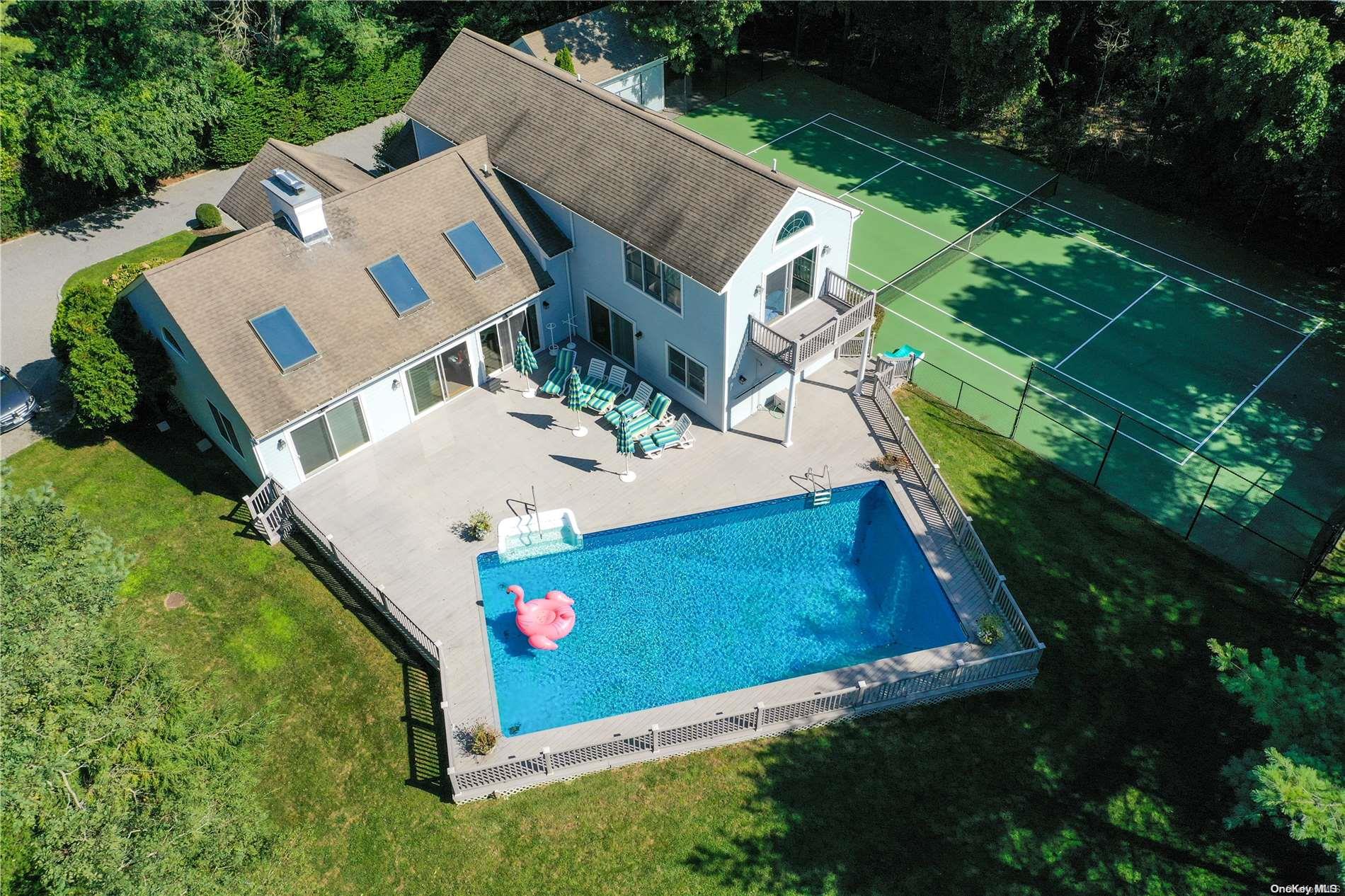 an aerial view of a house