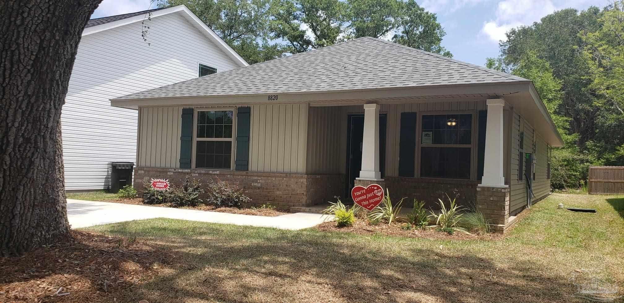 a front view of a house