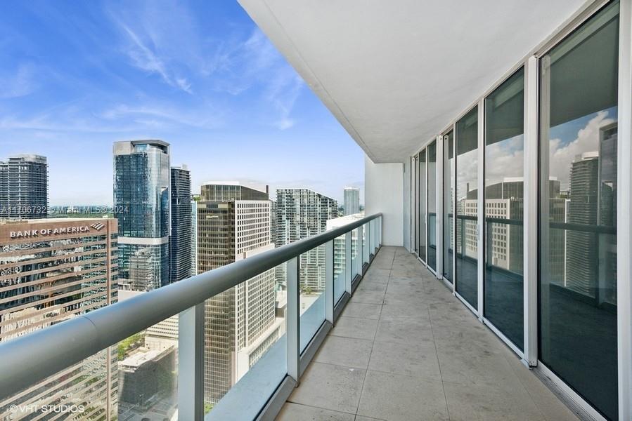 a view of balcony with city view