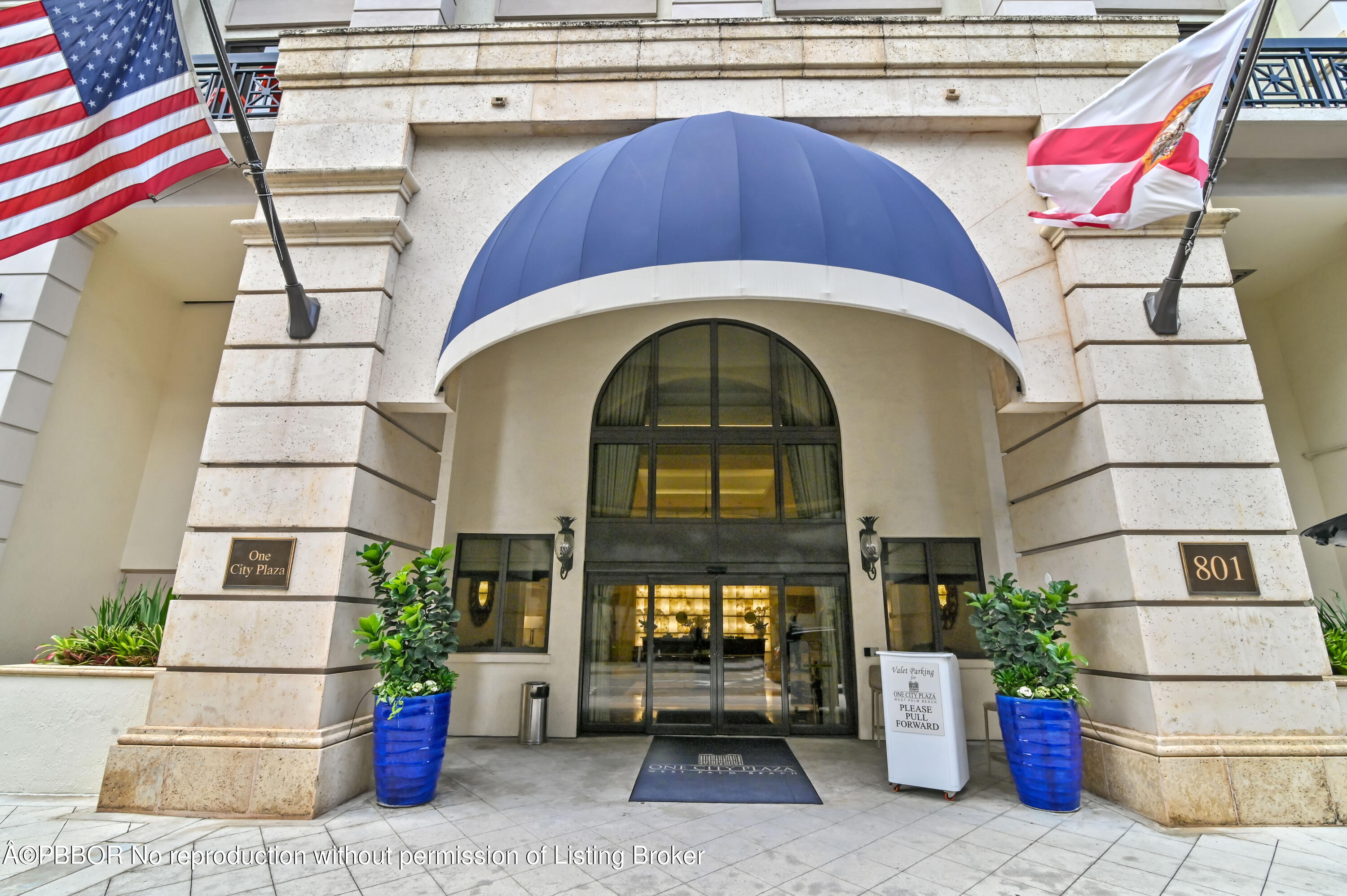 a building view with a outdoor space