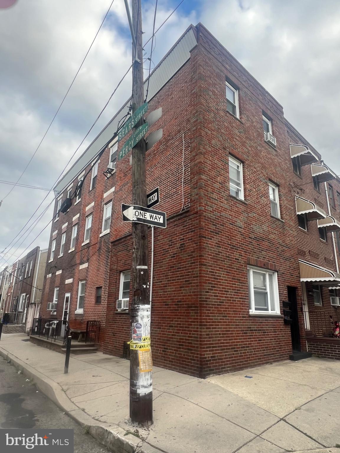 a front view of a building with street