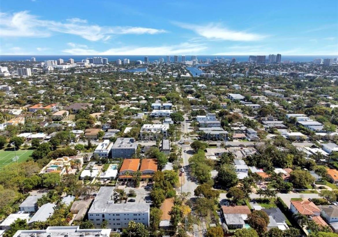 an aerial view of a city