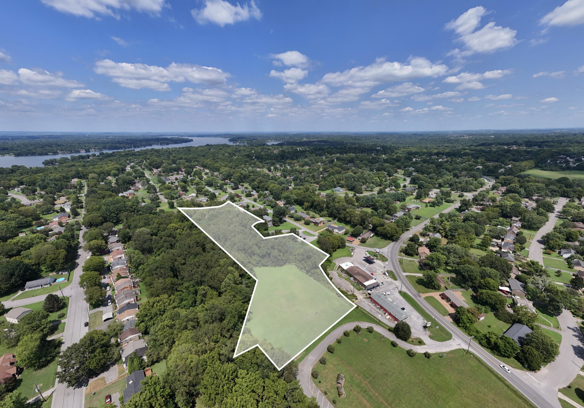 an aerial view of a city