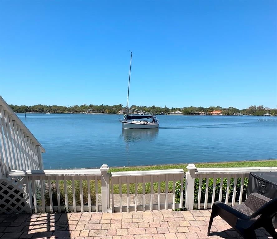 a view of a lake with a outdoor space