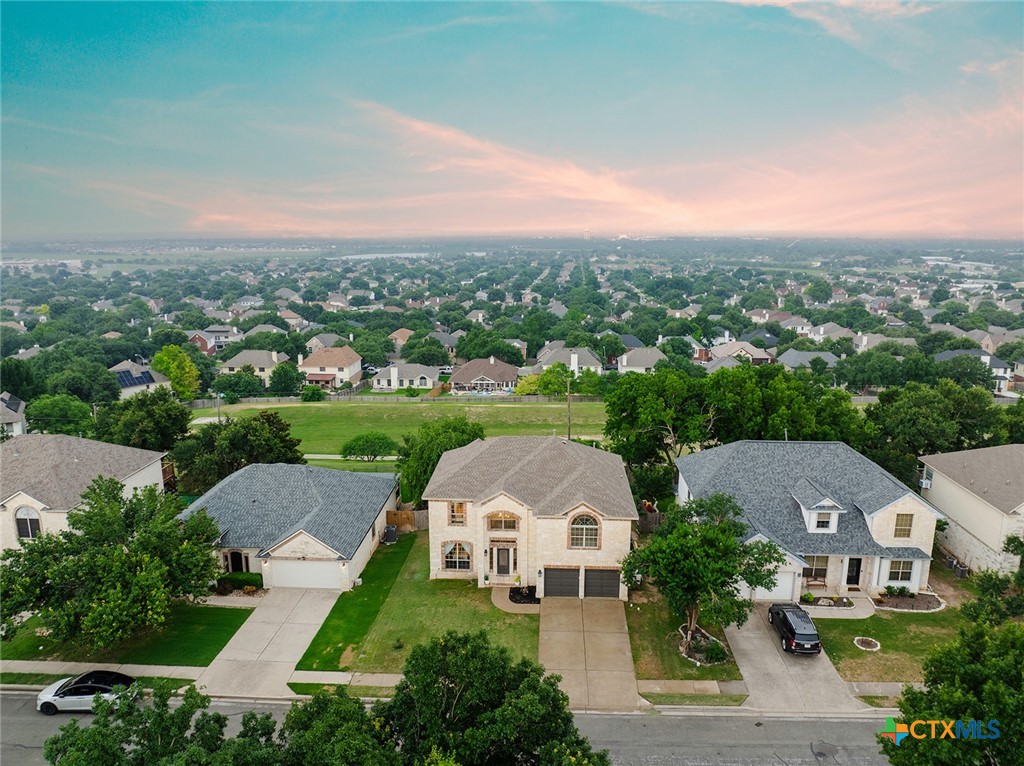 an aerial view of multiple house