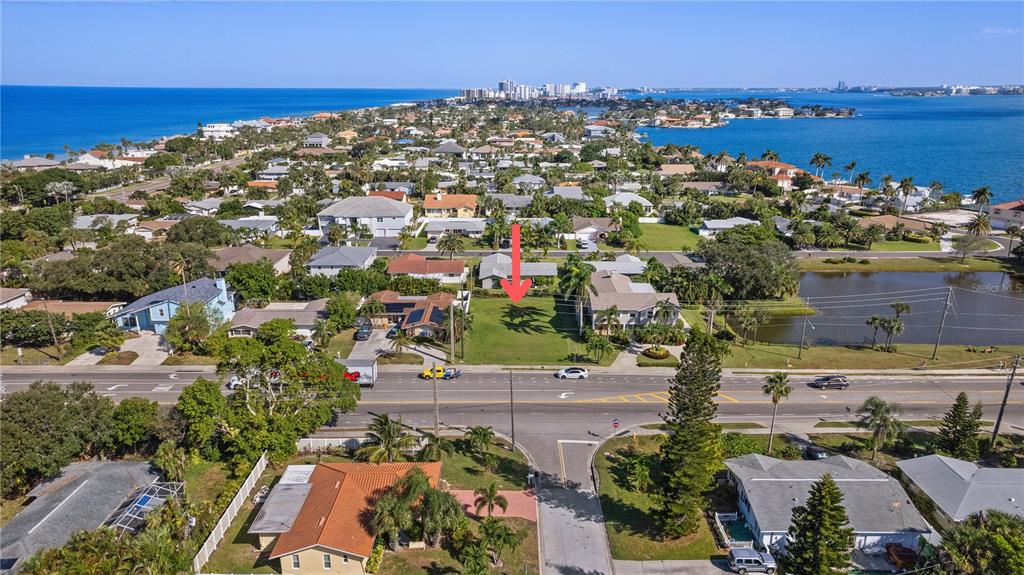 an aerial view of multiple house