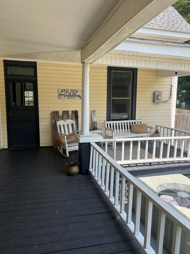 a view of balcony with deck