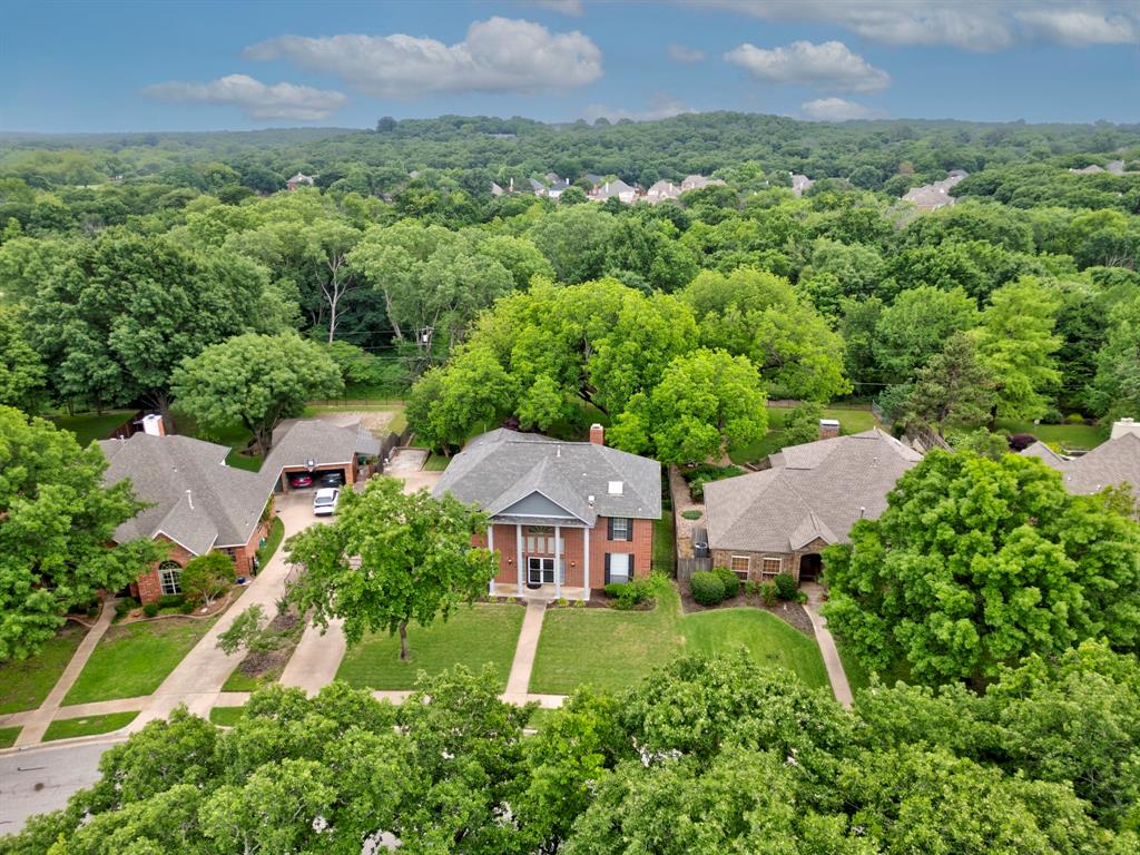 an aerial view of a house