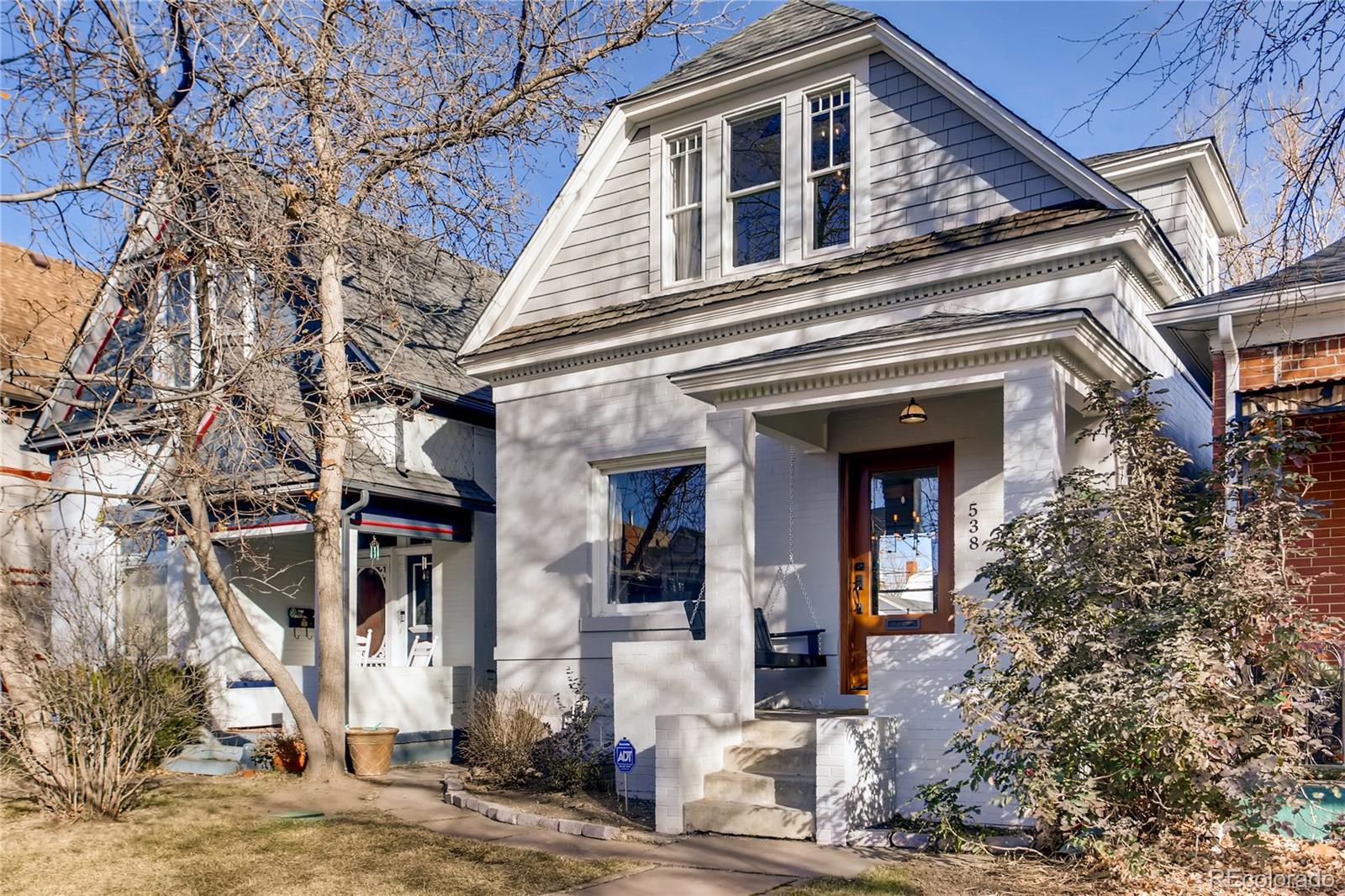 a front view of a house