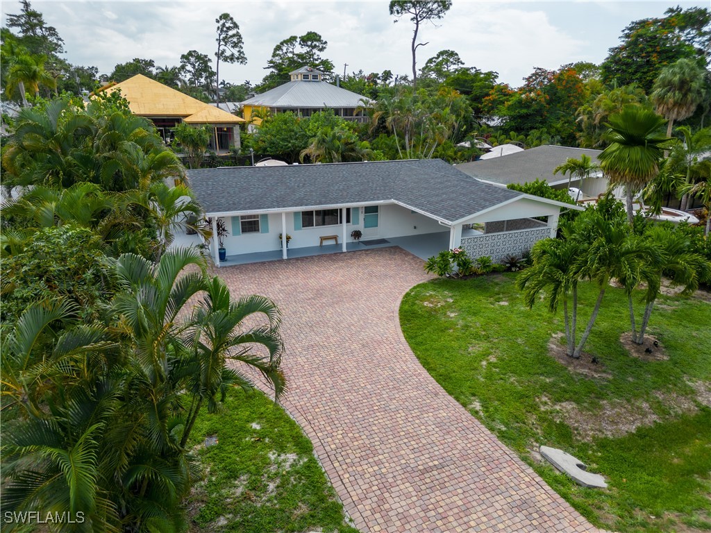 an aerial view of a house