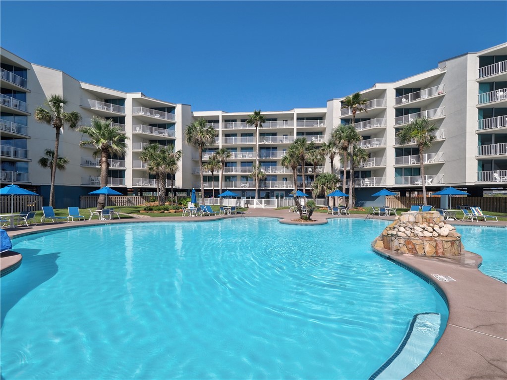 Condo Overlooks the pool and Gulf of Mexico.