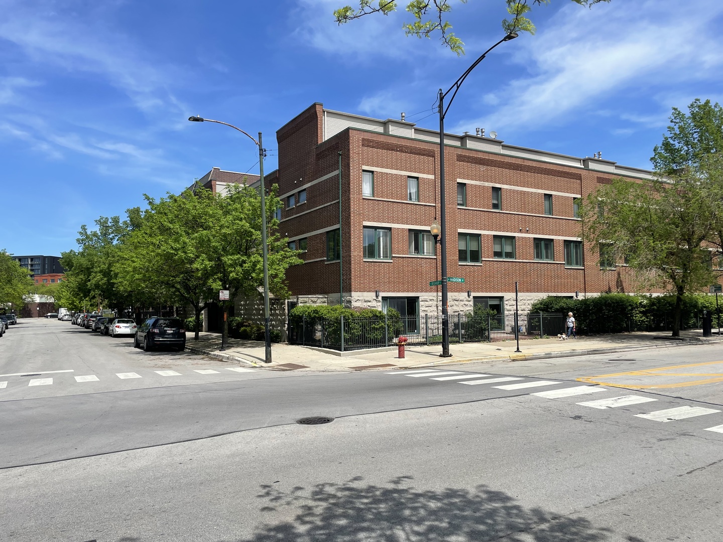 a building with trees in front of it