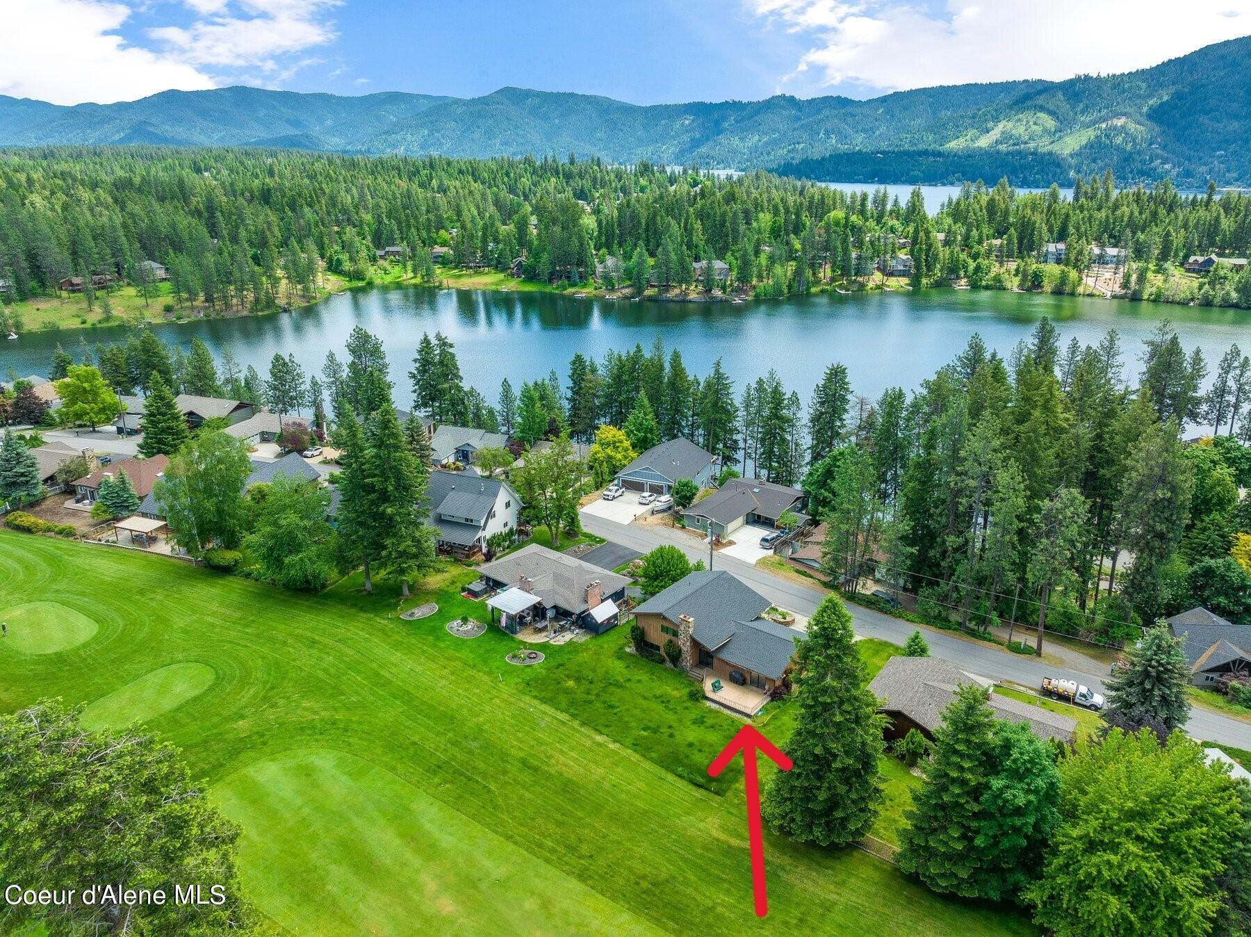 Aerial View on Golf Course, Lake