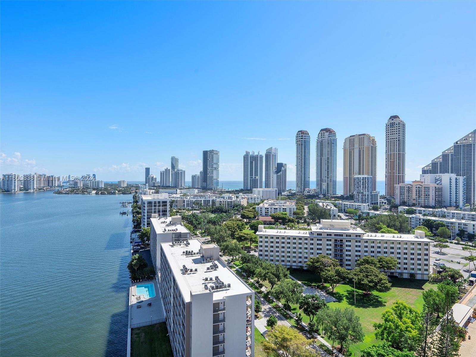 a view of a city with tall buildings