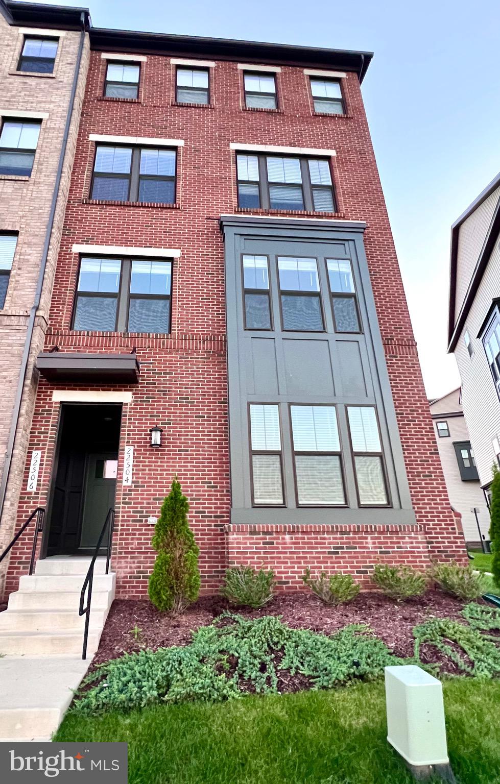 front view of a brick house