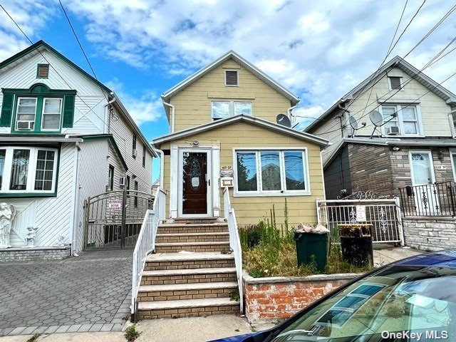 a front view of a house with a porch