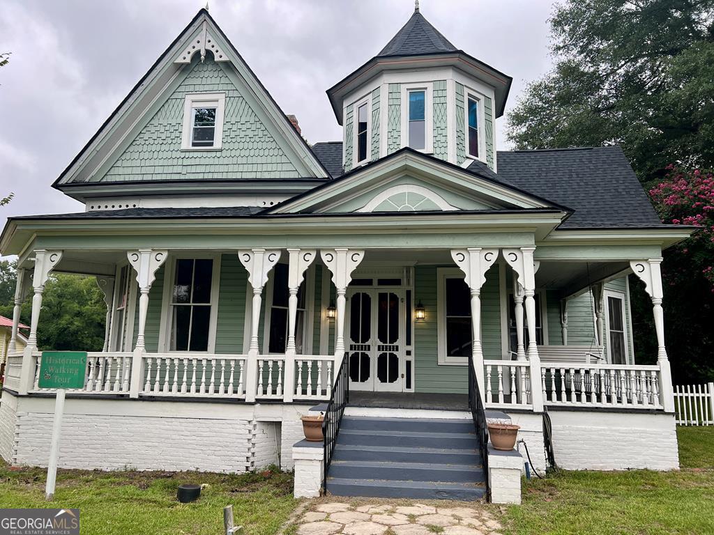 front view of a house with a porch