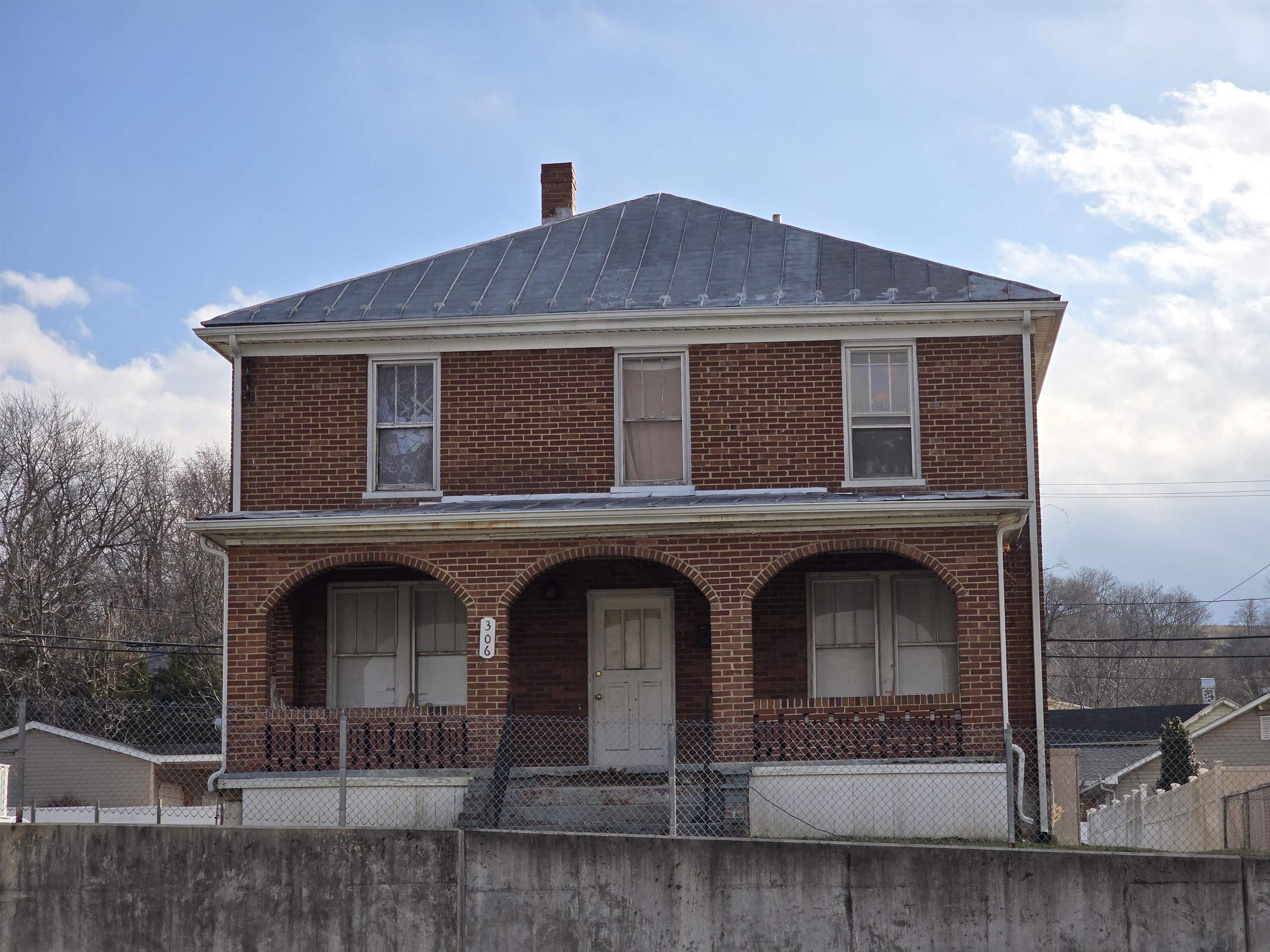 a front view of a house