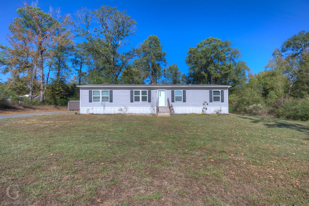 a view of a house with a yard and a tree