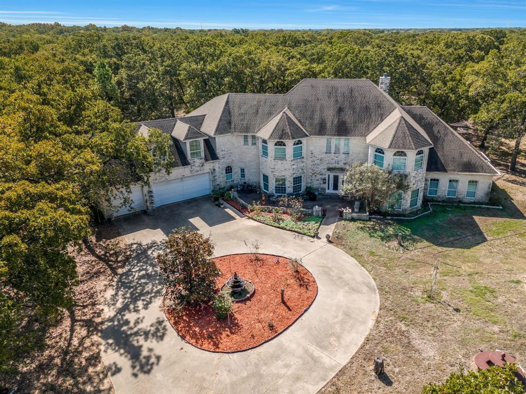 an aerial view of a house