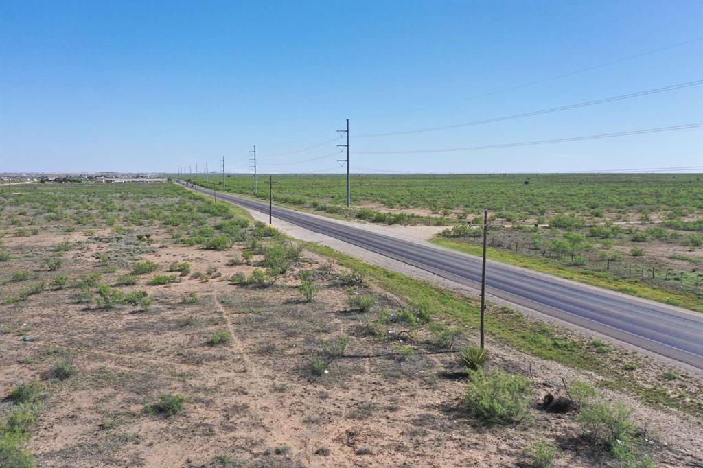 a view of a yard with a road