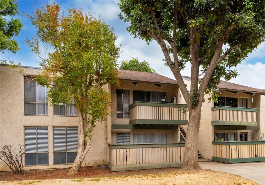 a view of a house with a tree front of house