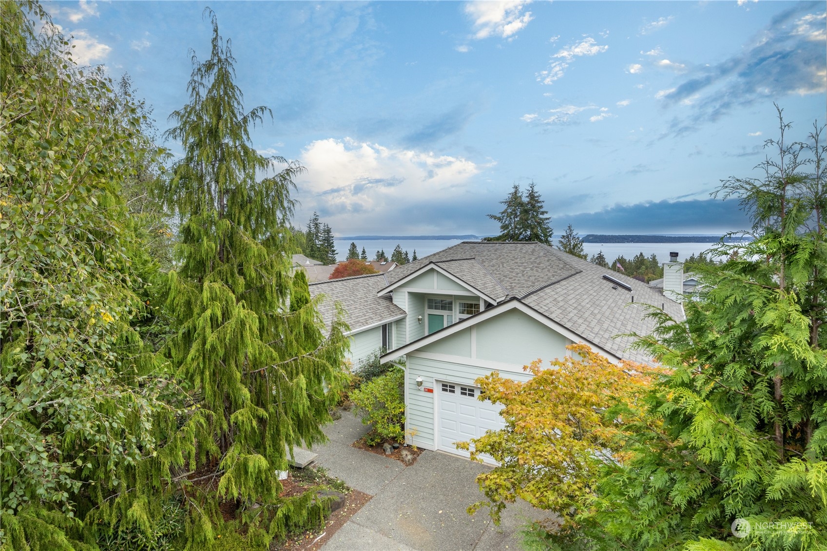 an aerial view of a house