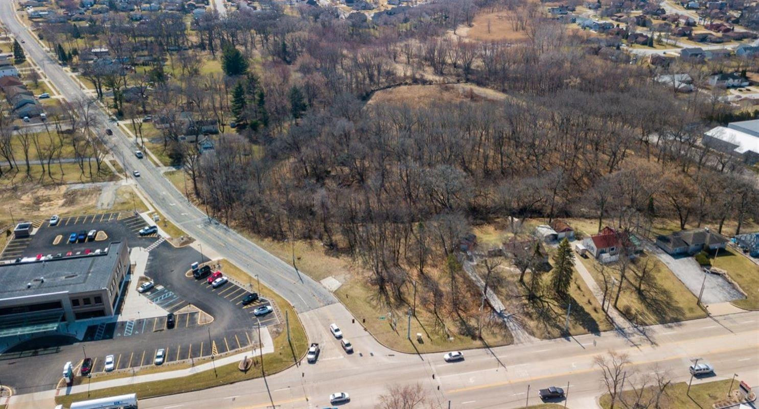 an aerial view of a house