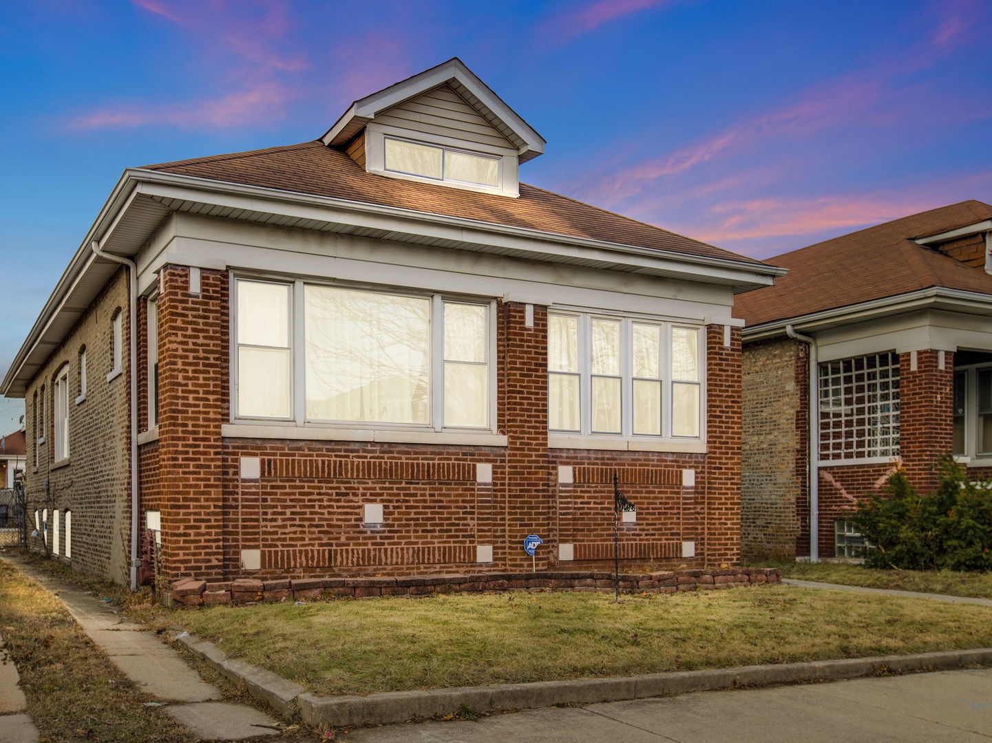 a front view of a house