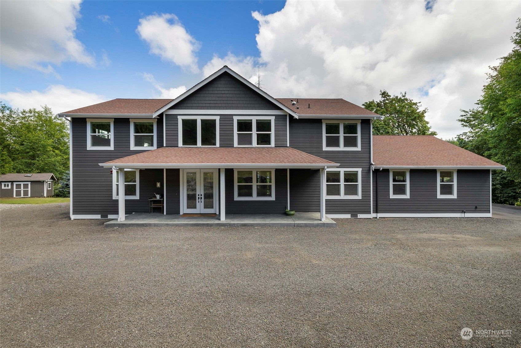 front view of a house with yard